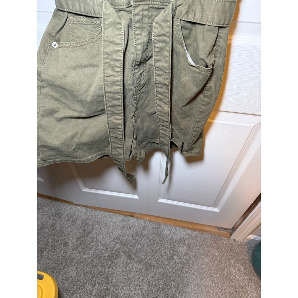 Universal Thread Olive Utility Belted Romper Women's Size 2 Green - Picture 3 of 5